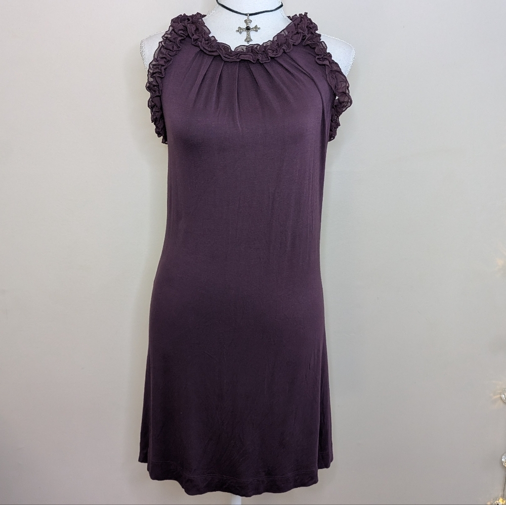 Kische Purple Ruffled Midi Dress
